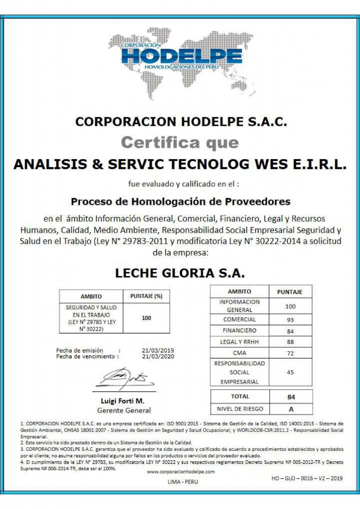 Homologacion WES